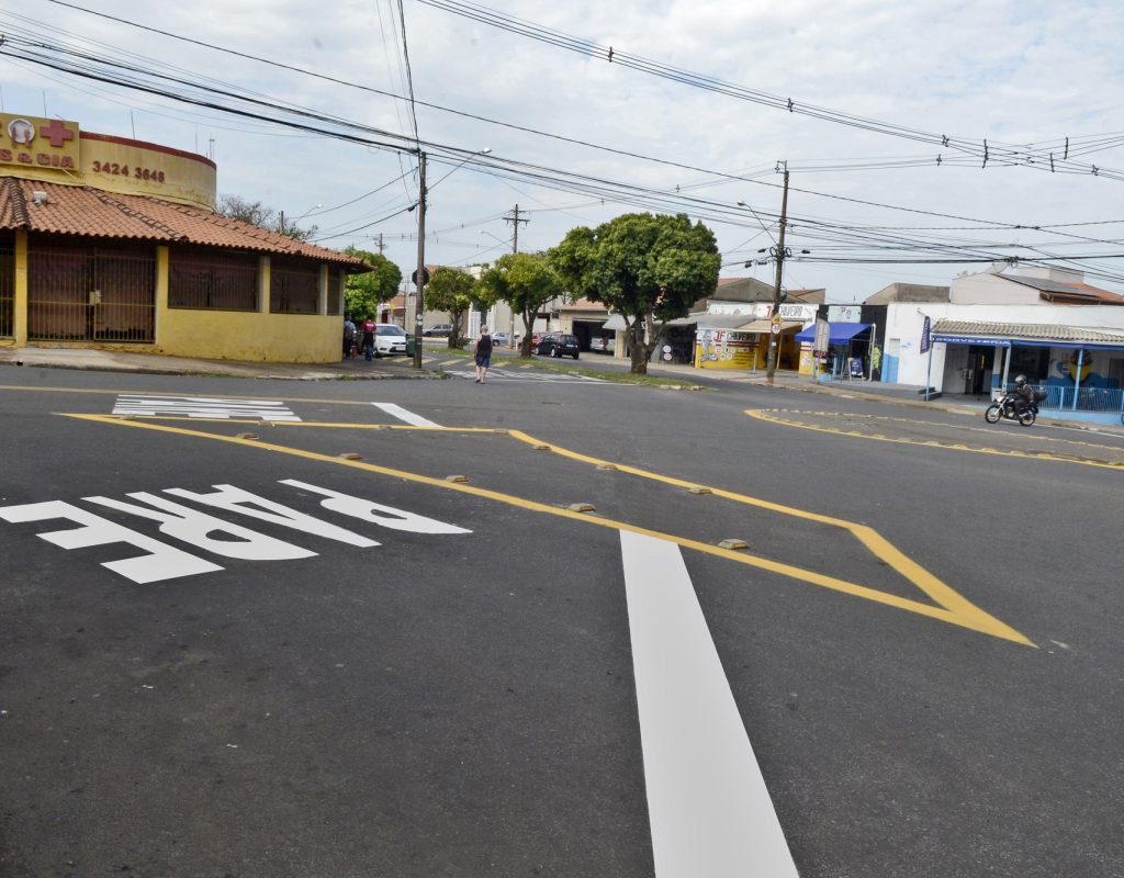 A avenida Orlândia foi uma das vias contempladas com reforço na sinalização- foto- Justino Lucente