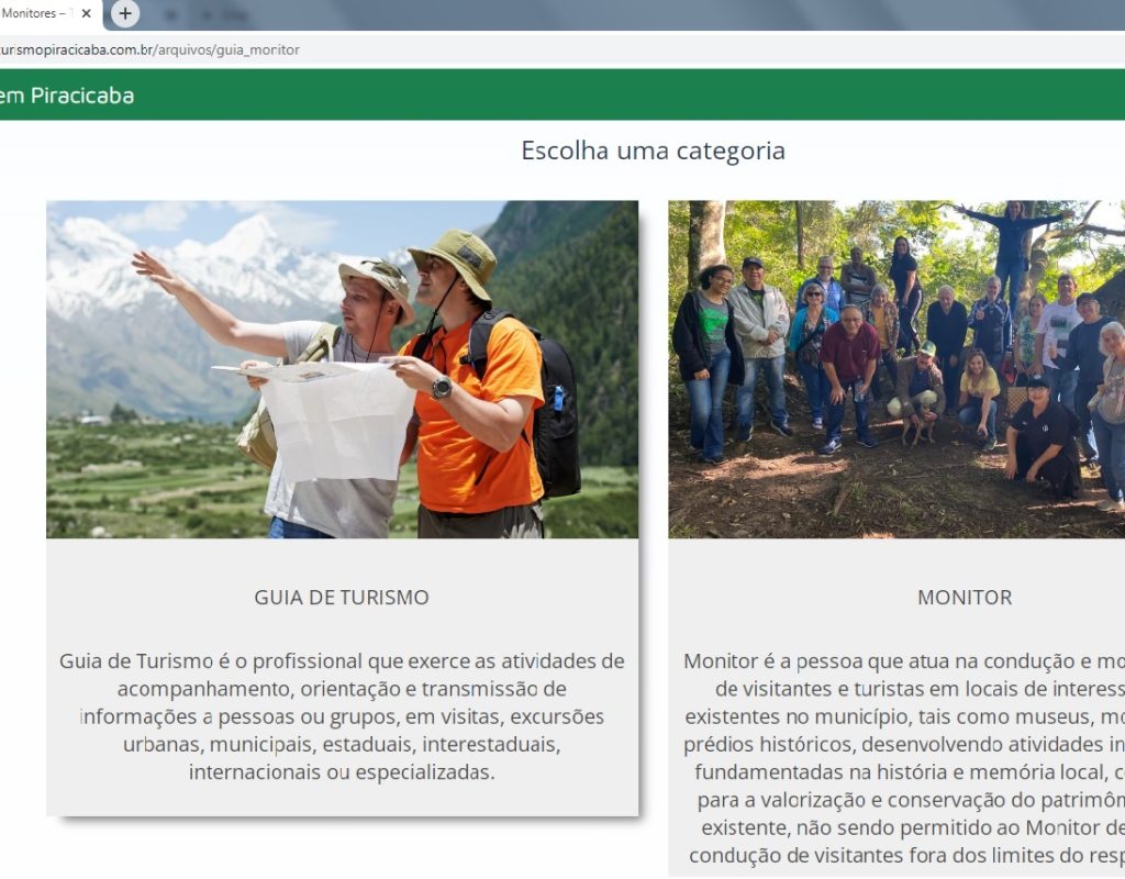 Contatos de guias e monitores ficarão disponíveis no site do Turismo da Prefeitura de Piracicaba