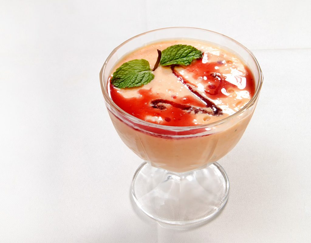 papaya cream and cassis liqueur