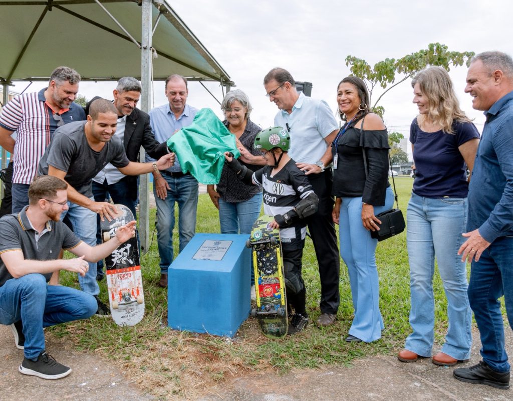 Descerramento da placa da pista de skate Maria da Conceição dos Reis Cabral, no Cecap - Crédito foto Isabela Borghese