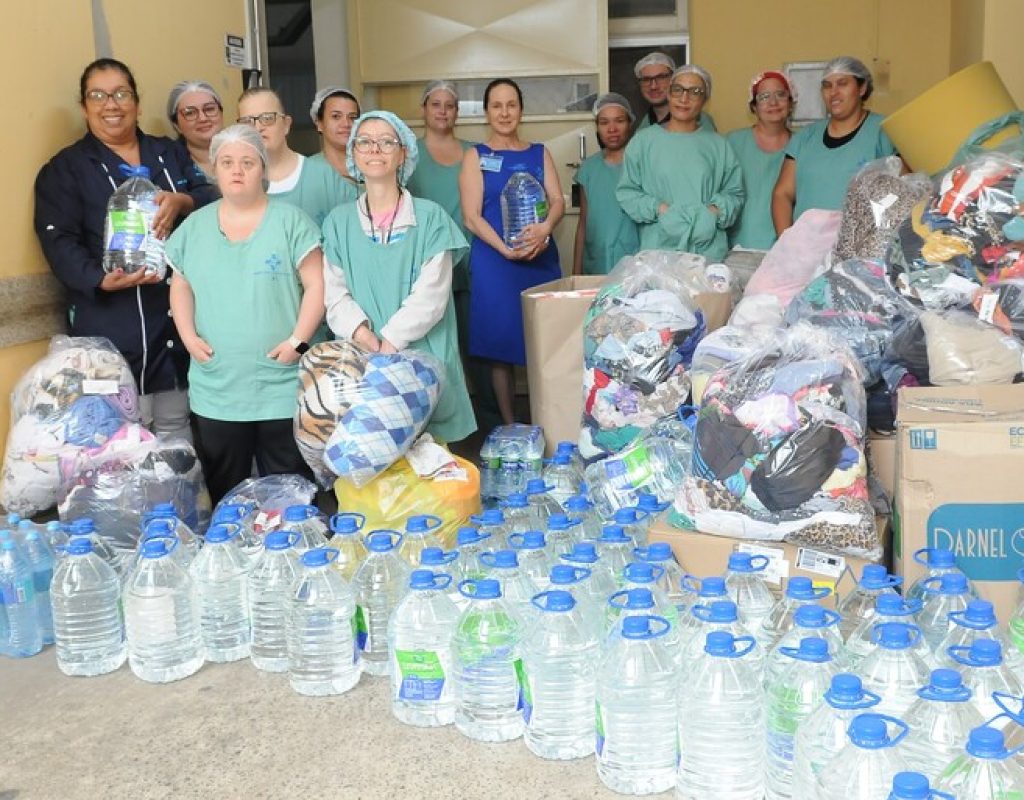 Foto: Doações realizadas por médicos e funcionários da Santa Casa