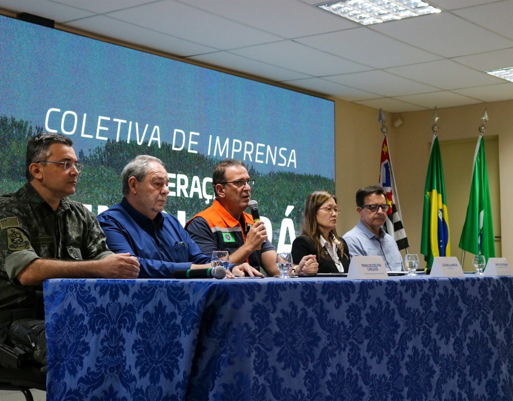 Prefeito Luciano Almeida fala durante coletiva de imprensa sobre mortandade de peixes no rio Piracicaba e Tanquã_ multa e medidas para recuperação