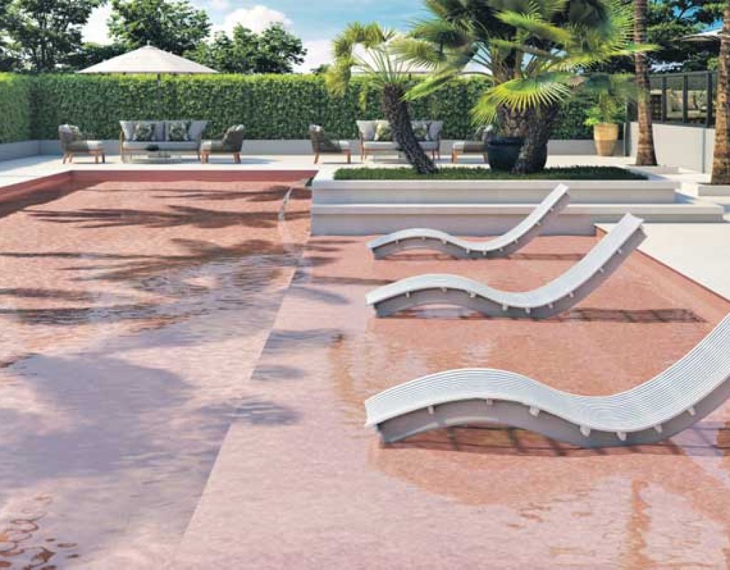 Decoração de Verão - Piscina Pisos Eliane Micron Coral